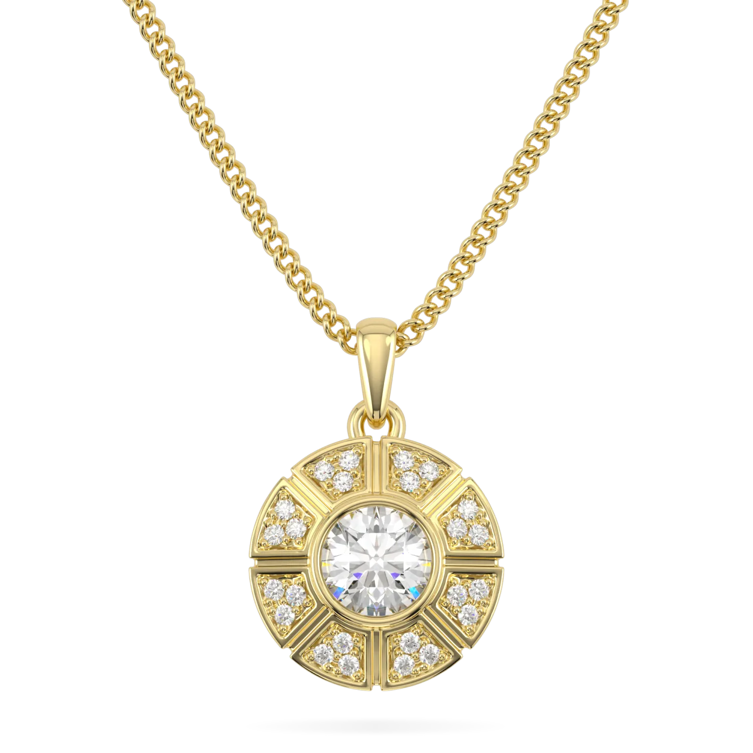 Cipher collection pendant featuring Diamond set in 18ct Yellow Gold, Blacklock Jewellery