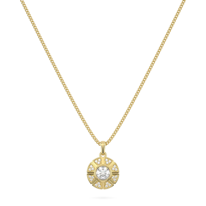 Handcrafted 18ct Yellow Gold pendant with Diamond by Blacklock, Cipher collection — front on view