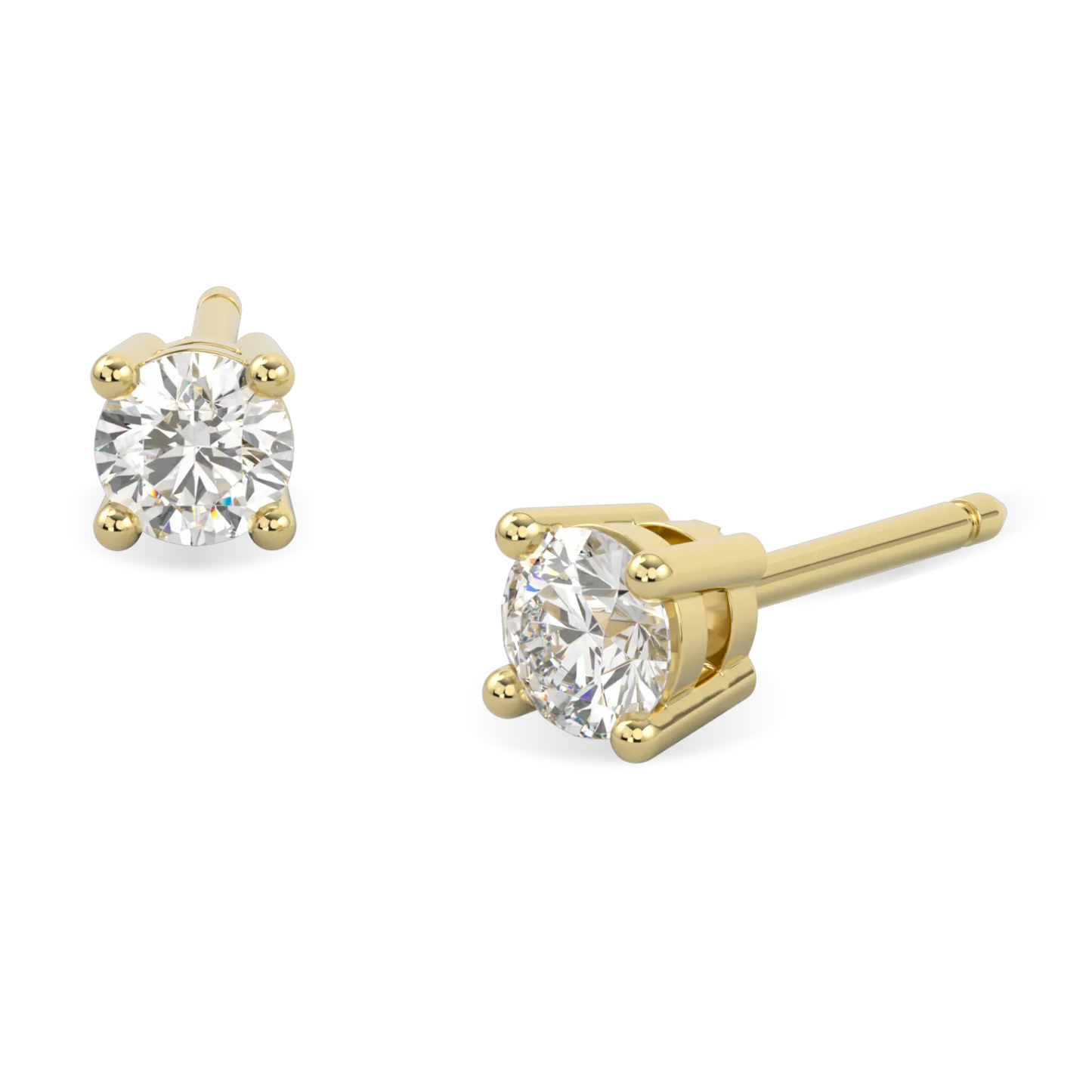Handcrafted 18ct Yellow Gold 0.50cts diamond stud earrings by Blacklock, Classic collection