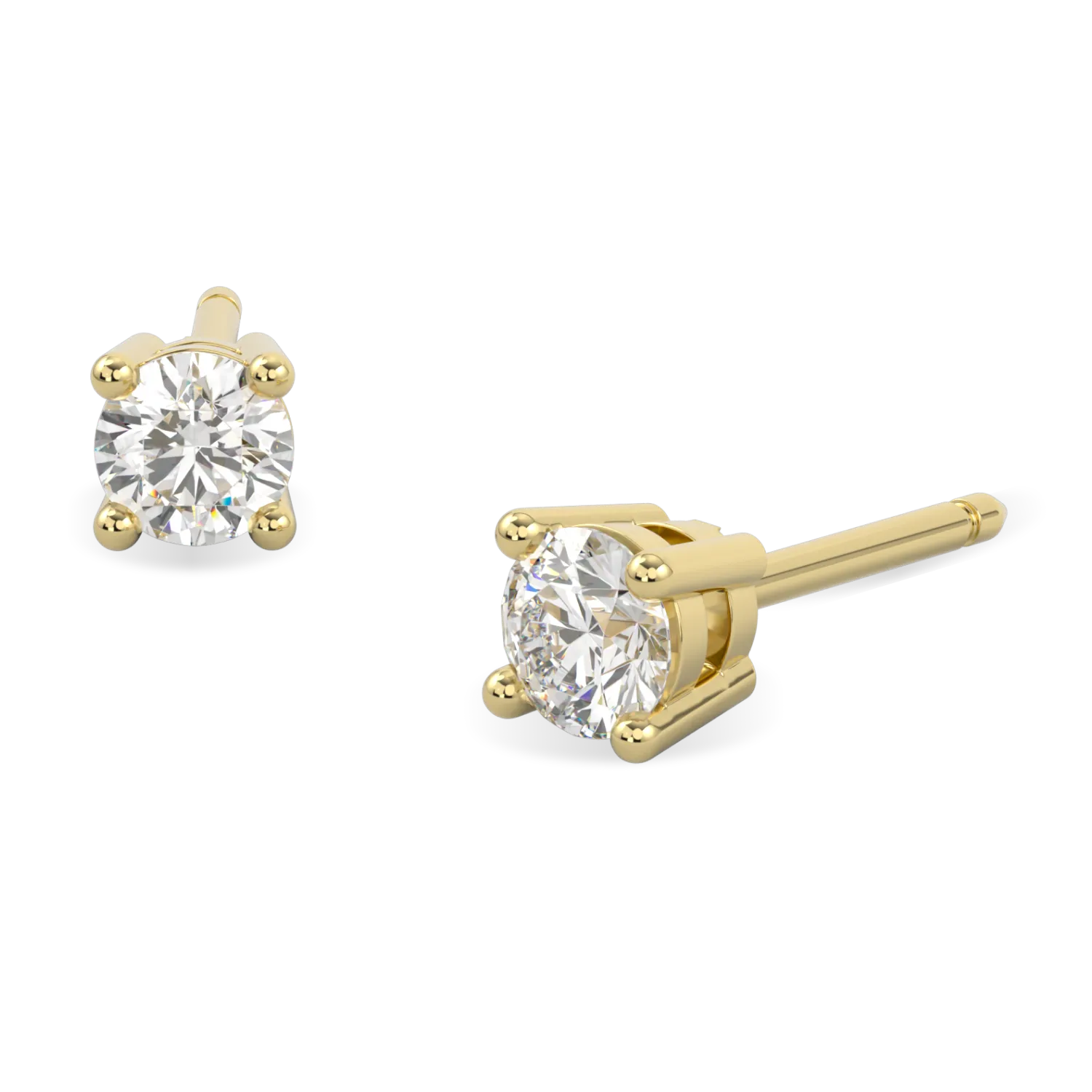 Handcrafted 18ct Yellow Gold 0.50cts diamond stud earrings by Blacklock, Classic collection