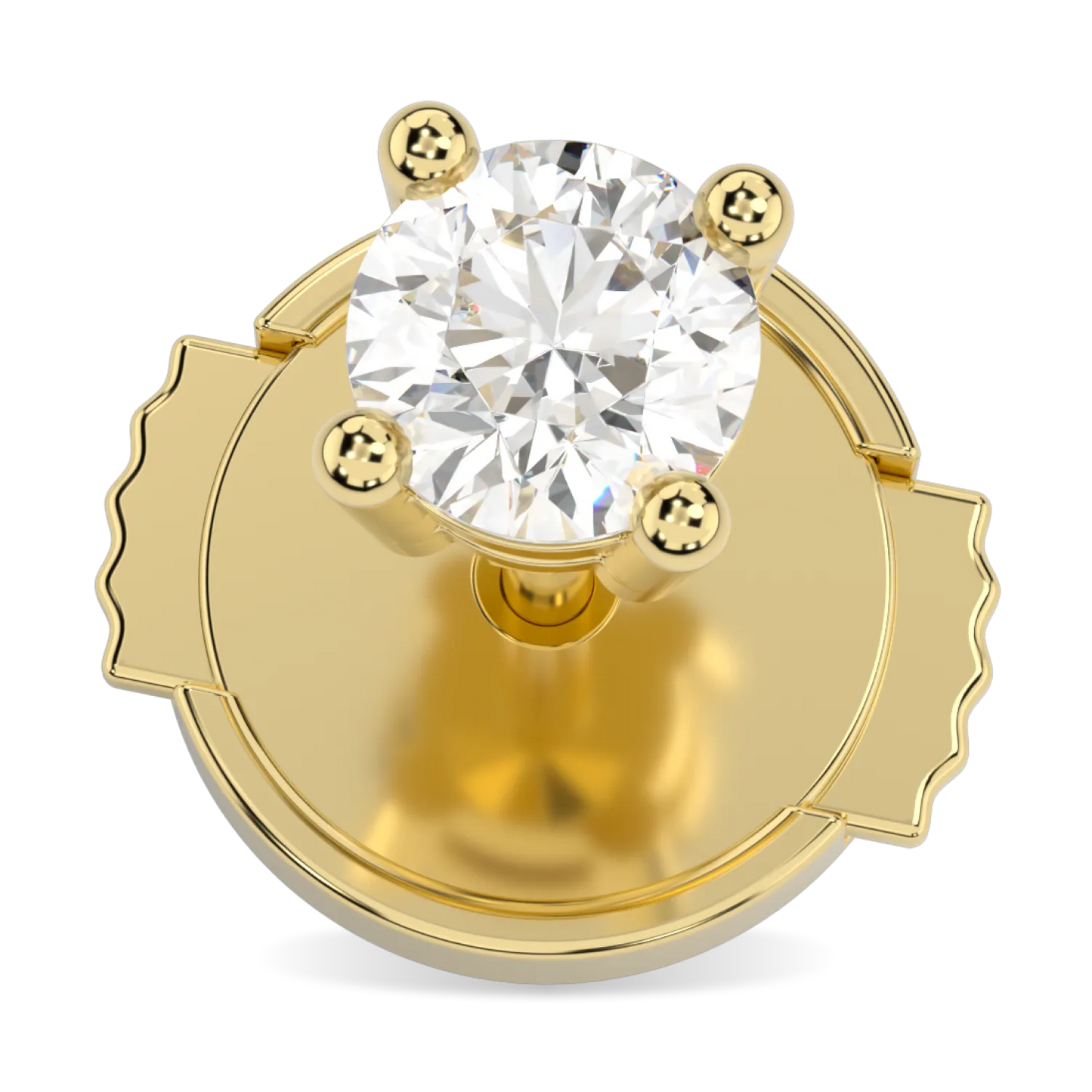 Blacklock Classic stud earrings in 18ct Yellow Gold with 0.50cts of Diamond — detail view