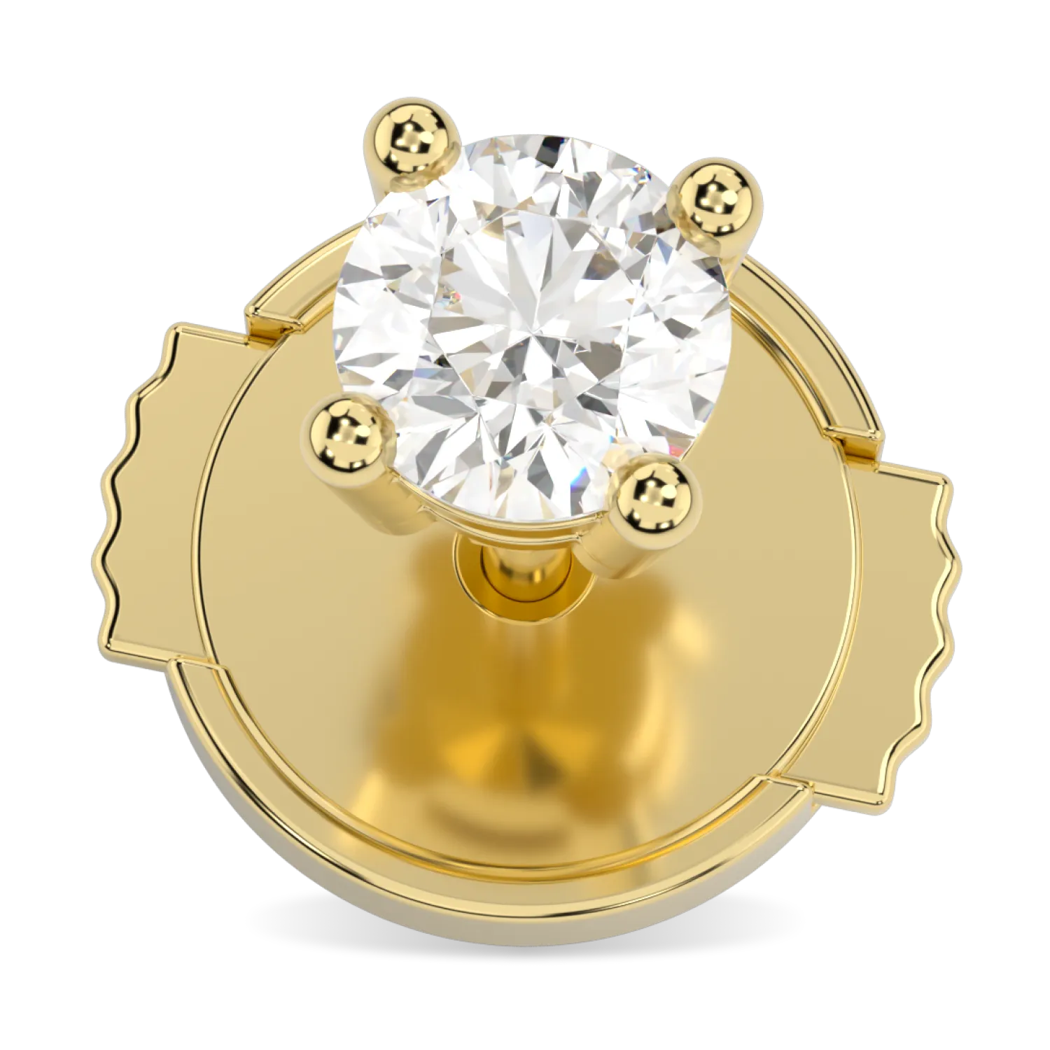Blacklock Classic stud earrings in 18ct Yellow Gold with 0.50cts of Diamond — detail view