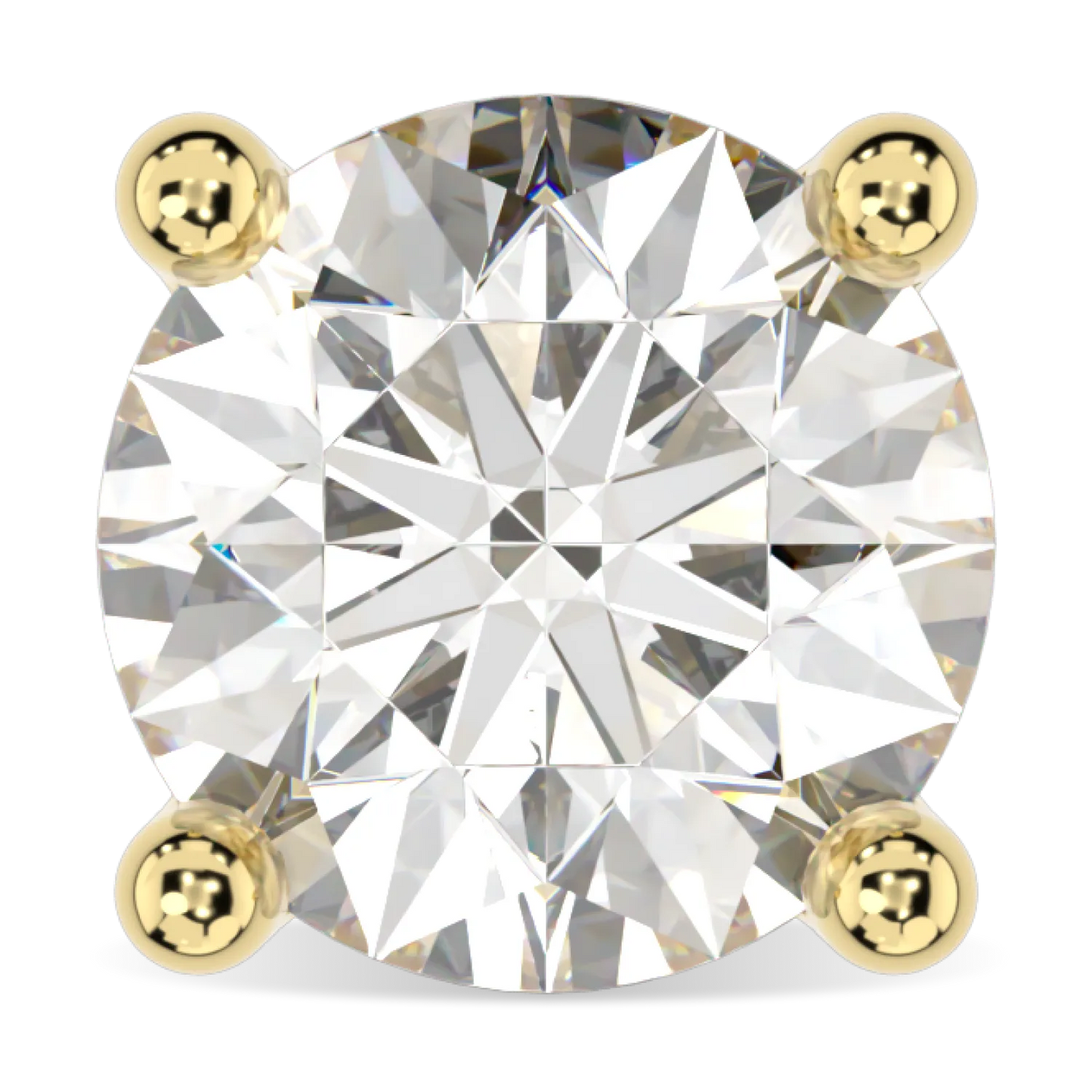 Classic collection 1.00cts diamond stud earrings set in 18ct Yellow Gold, Blacklock Jewellery — straight on view