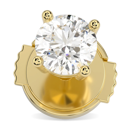 Handcrafted 1.00cts Yellow Gold diamond stud earrings by Blacklock, Classic collection — close-up