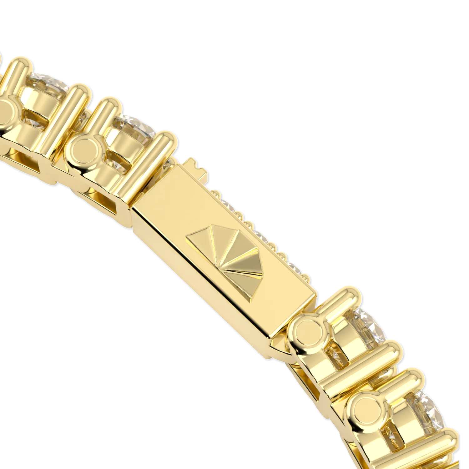 Blacklock Classic tennis bracelet in Yellow Gold — catch close up view