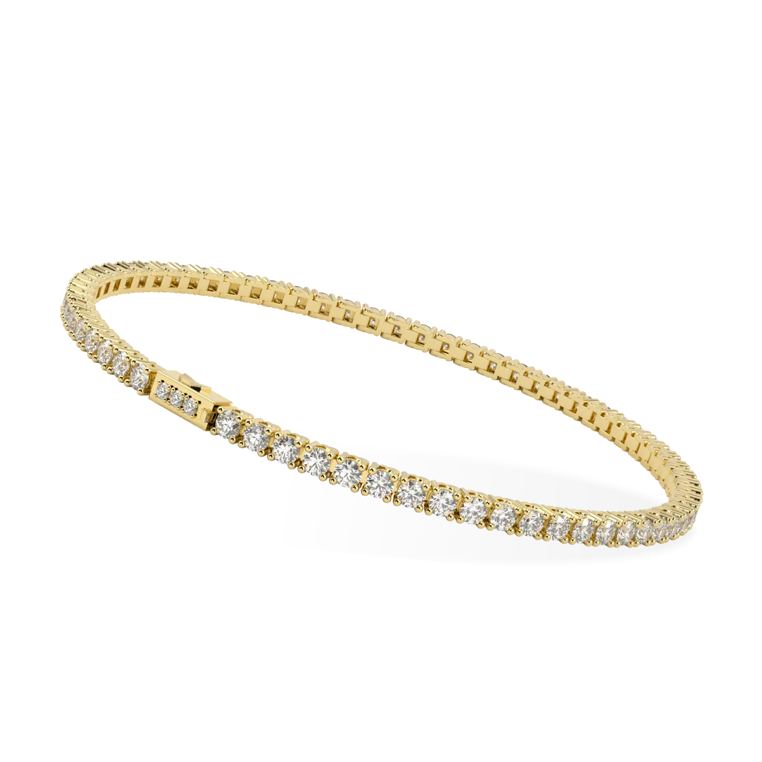 Classic collection 3.30cts tennis bracelet featuring Diamond set in Yellow Gold, Blacklock Jewellery — side view