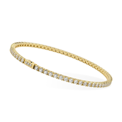 Classic collection 3.30cts tennis bracelet featuring Diamond set in Yellow Gold, Blacklock Jewellery — side view