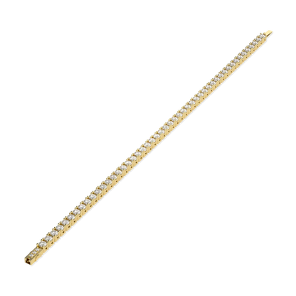 Blacklock 18ct Yellow Gold 5.90cts Diamond Tennis Bracelet by Blacklock Jewellery, Classic collection — worn view