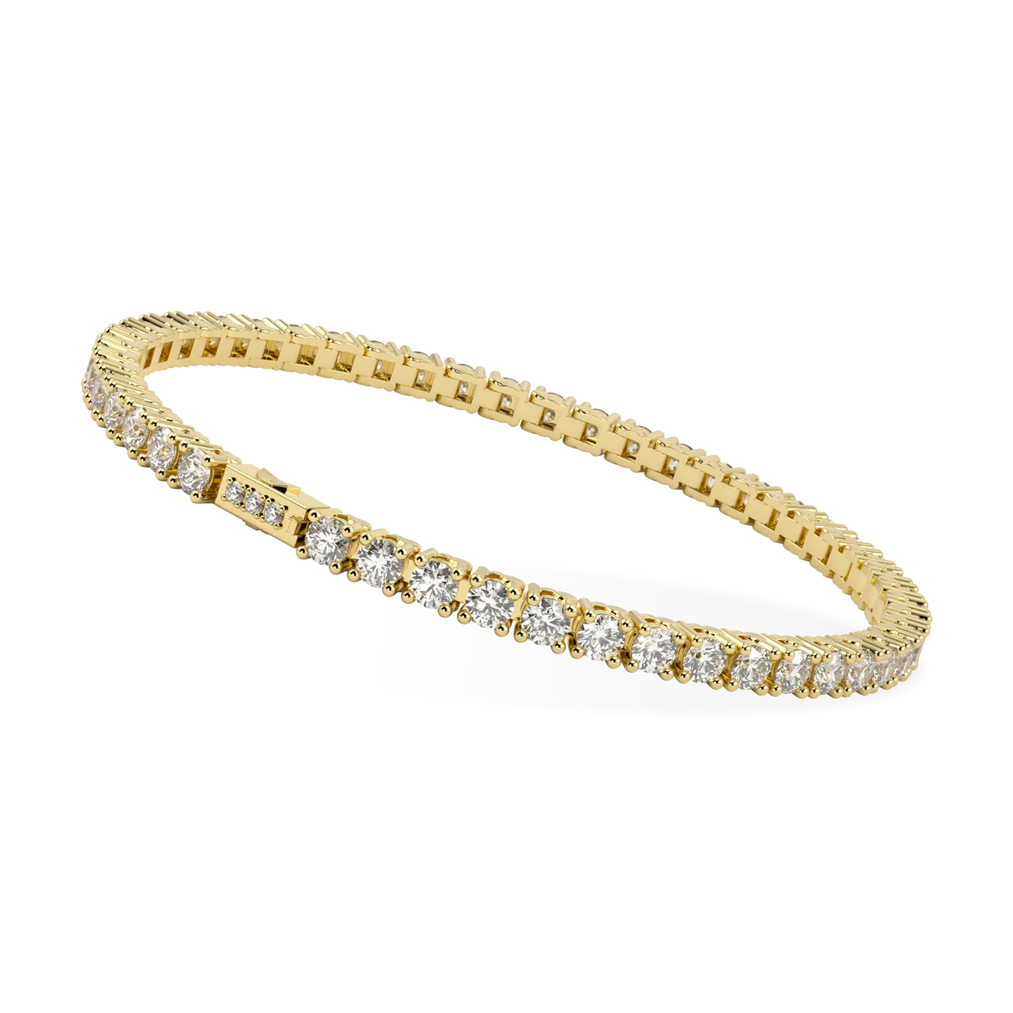 Blacklock Classic collection 5.90cts tennis bracelet in Yellow Gold with Diamond — alternate angle view