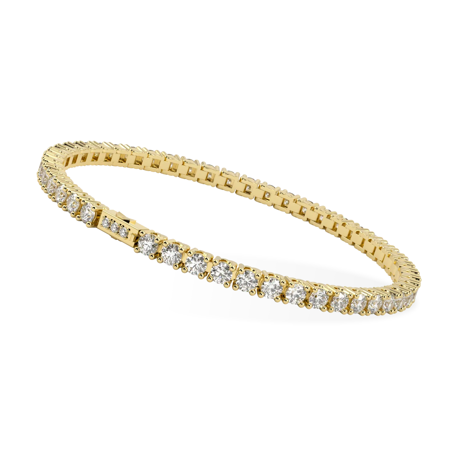 Blacklock Classic collection 5.90cts tennis bracelet in Yellow Gold with Diamond — alternate angle view