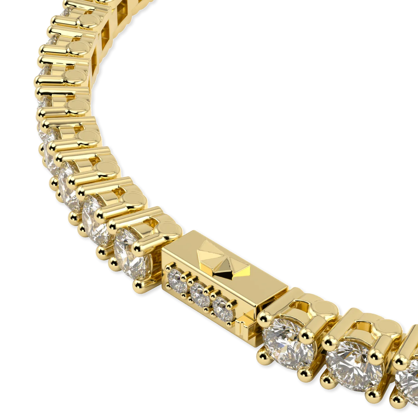 Yellow Gold 5.90cts Diamond tennis bracelet from Blacklock's Classic collection — close-up