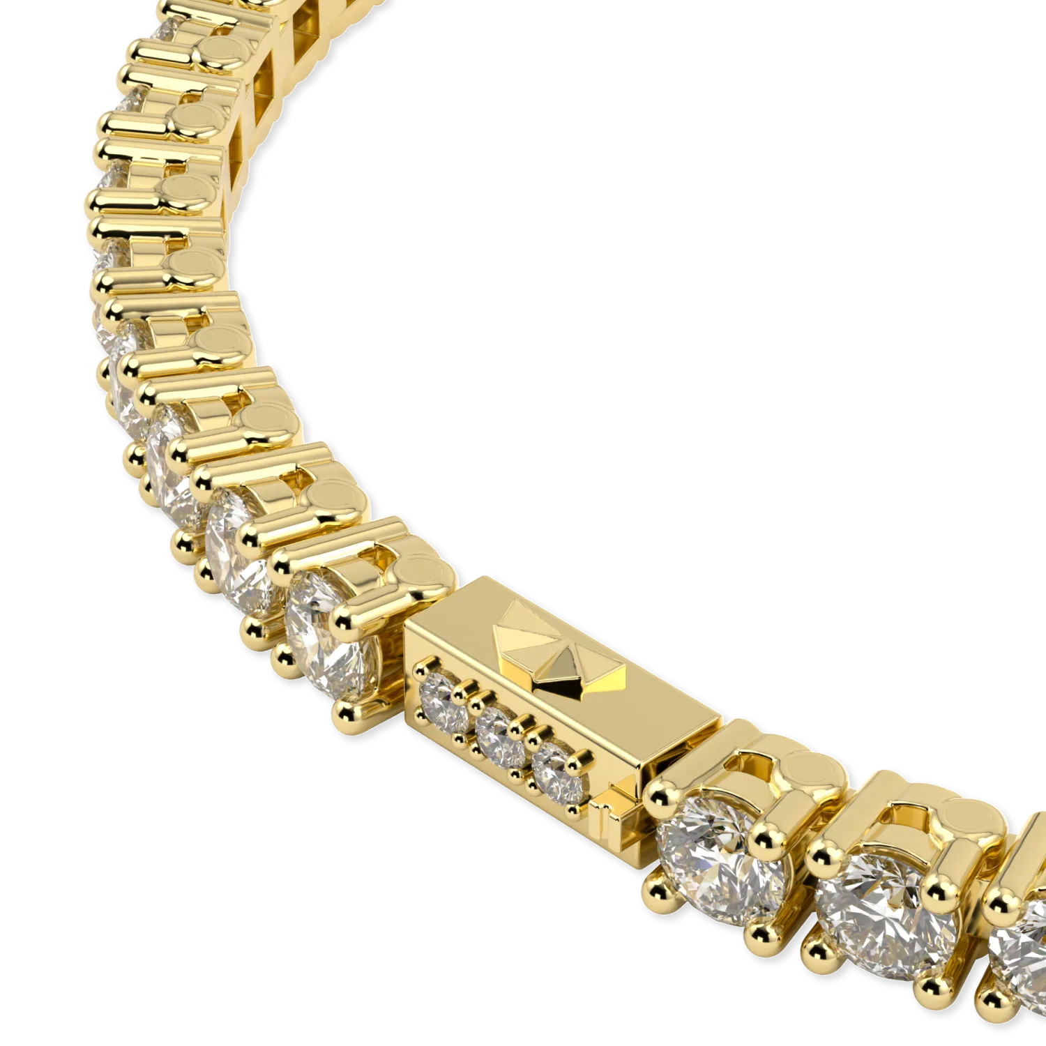 Yellow Gold 5.90cts Diamond tennis bracelet from Blacklock's Classic collection — close-up