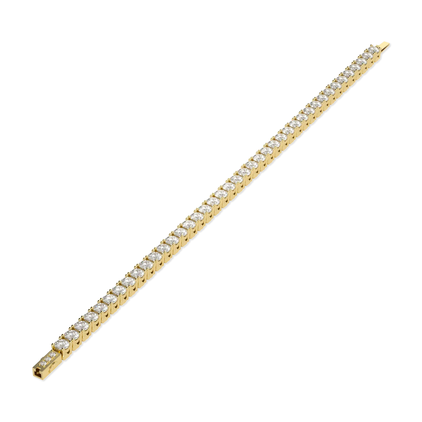 Classic collection 10.25cts tennis bracelet featuring Diamond set in Yellow Gold, Blacklock Jewellery — worn view