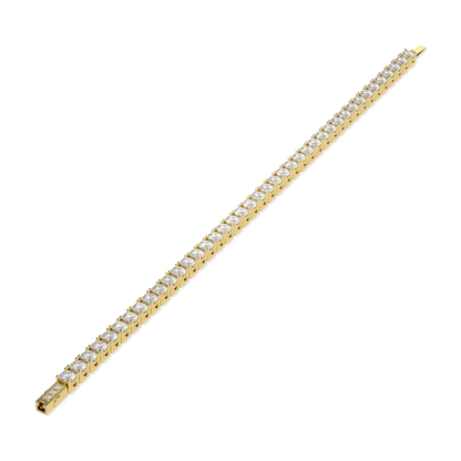 Classic collection 10.25cts tennis bracelet featuring Diamond set in Yellow Gold, Blacklock Jewellery — worn view