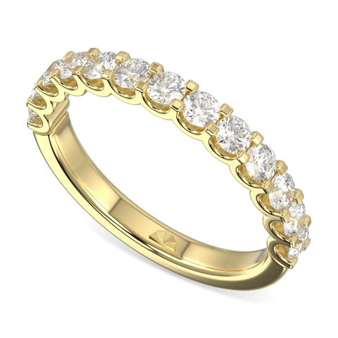 Classic Blacklock 18ct Yellow Gold Half Scalloped Edge Eternity Ring 0.66cts