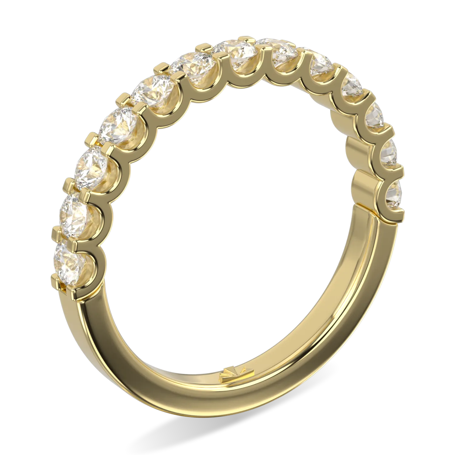 Handcrafted 0.66cts 18ct Yellow Gold Eternity ring by Blacklock, Classic collection — side view