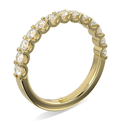 Handcrafted 0.66cts 18ct Yellow Gold Eternity ring by Blacklock, Classic collection — side view