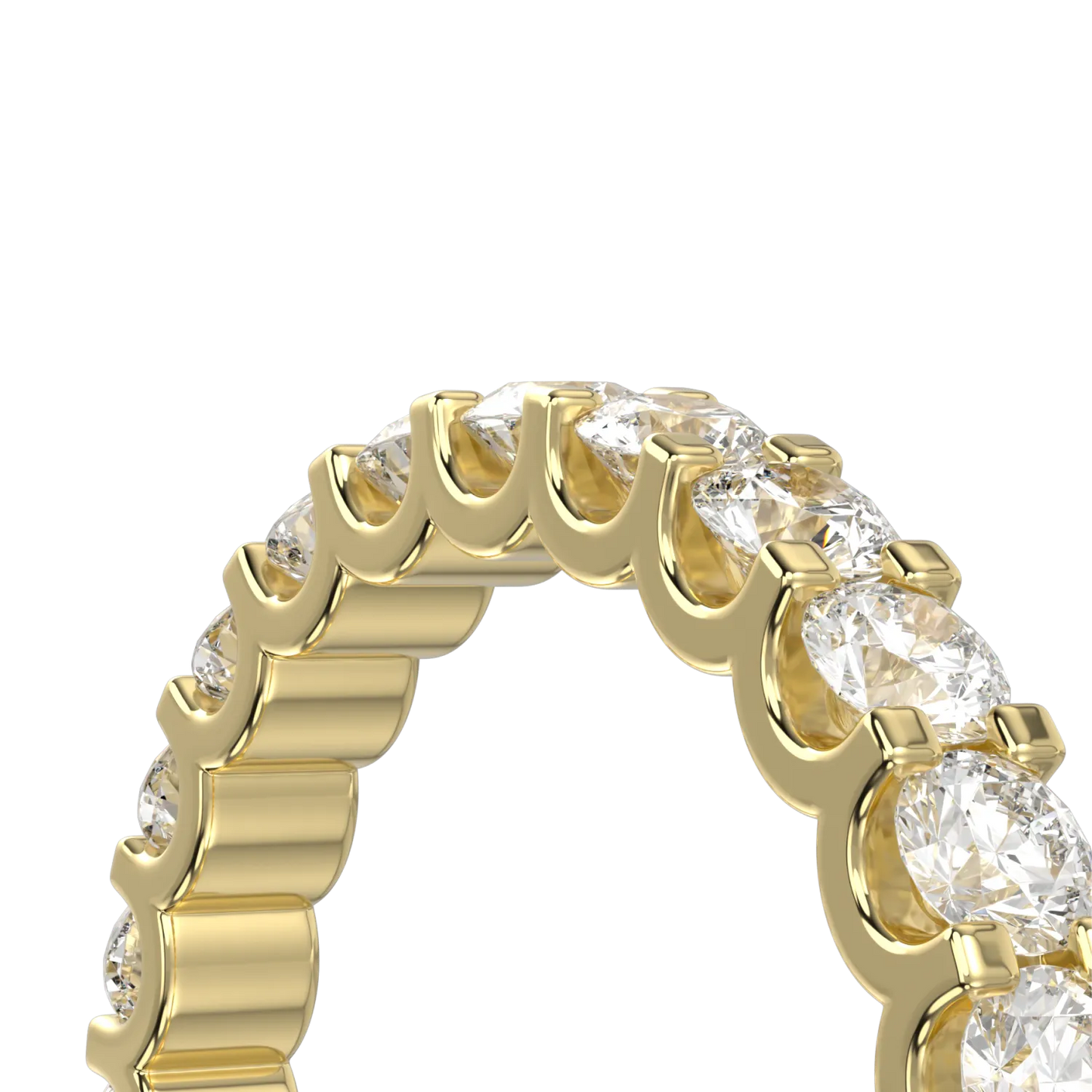 18ct Yellow Gold Half Scalloped Edge Eternity Ring 0.66cts by Blacklock Jewellery, Classic collection — detail view