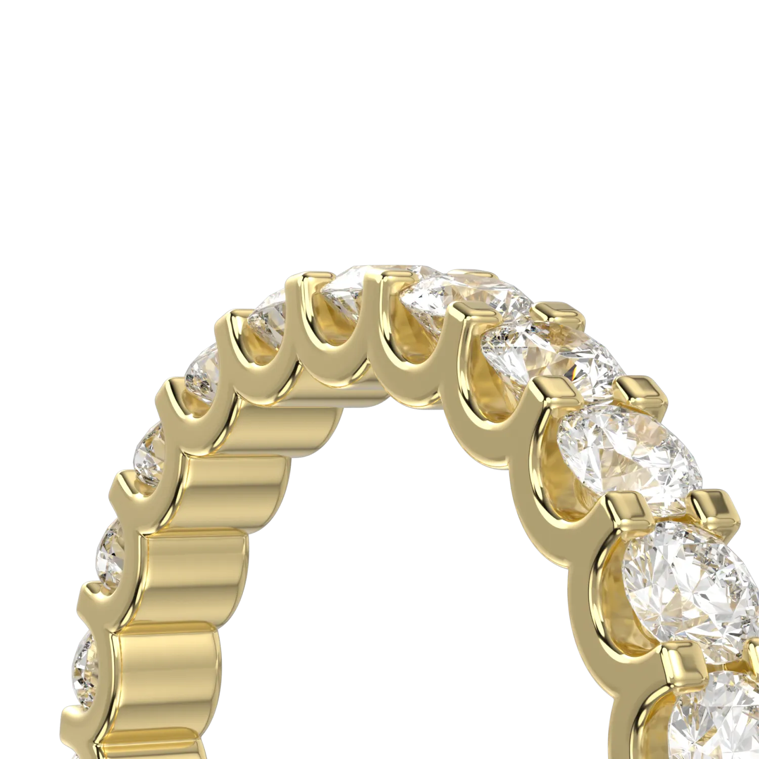 18ct Yellow Gold Half Scalloped Edge Eternity Ring 0.66cts by Blacklock Jewellery, Classic collection — detail view