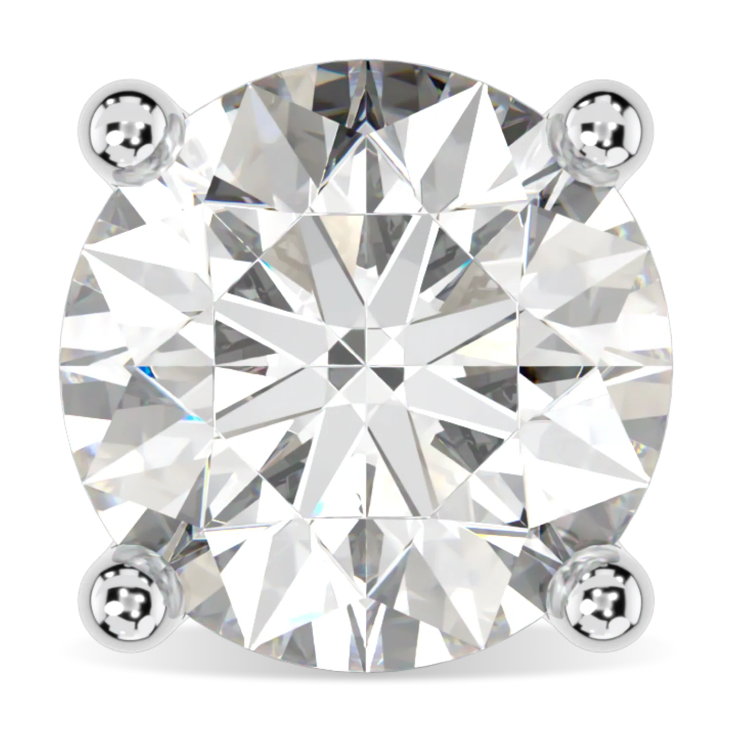 1.40cts Platinum Diamond Stud Earrings by Blacklock Jewellery, Classic collection — straight on view