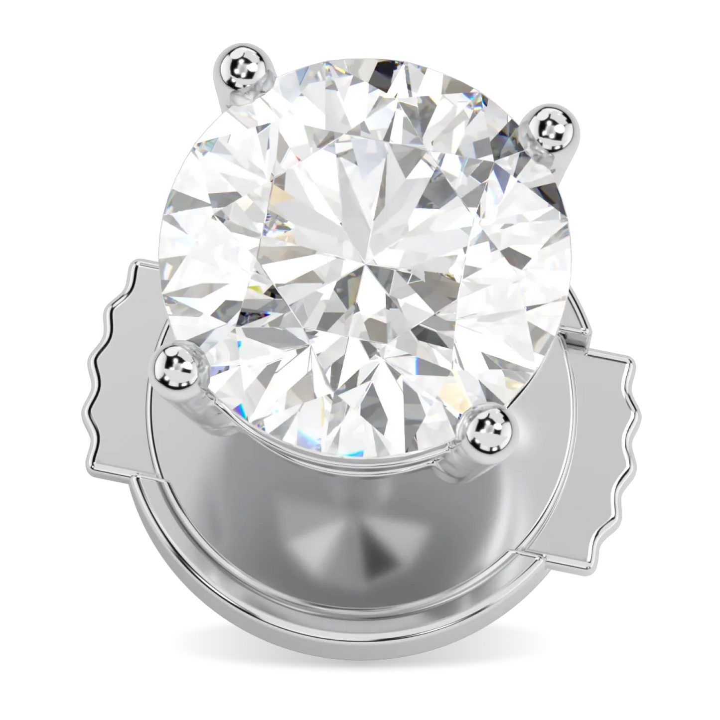 Handcrafted Platinum 2.00cts diamond stud earrings by Blacklock, Classic collection — close up