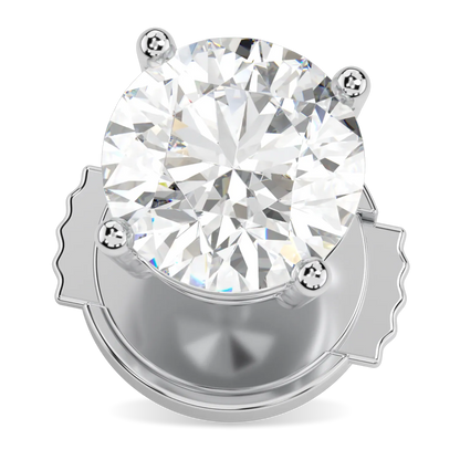 Handcrafted Platinum 2.00cts diamond stud earrings by Blacklock, Classic collection — close up