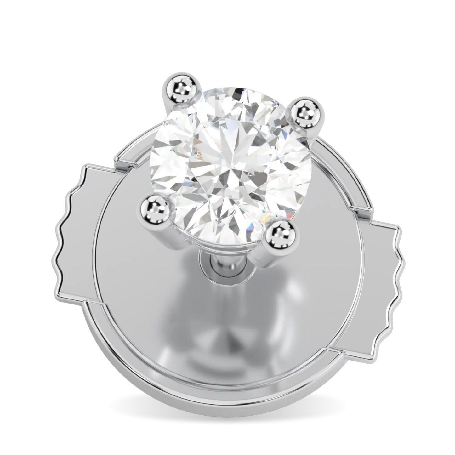 Platinum 0.50cts Diamond stud earrings from Blacklock's Classic collection — detail view