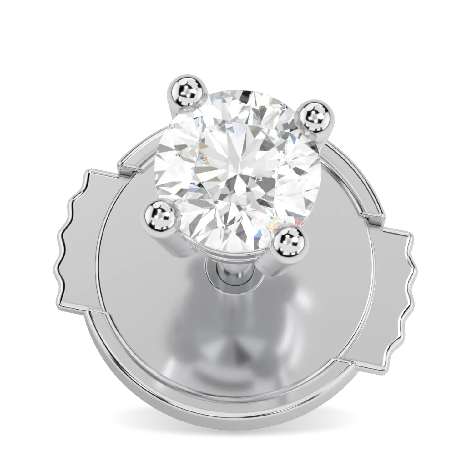 Platinum 0.50cts Diamond stud earrings from Blacklock's Classic collection — detail view