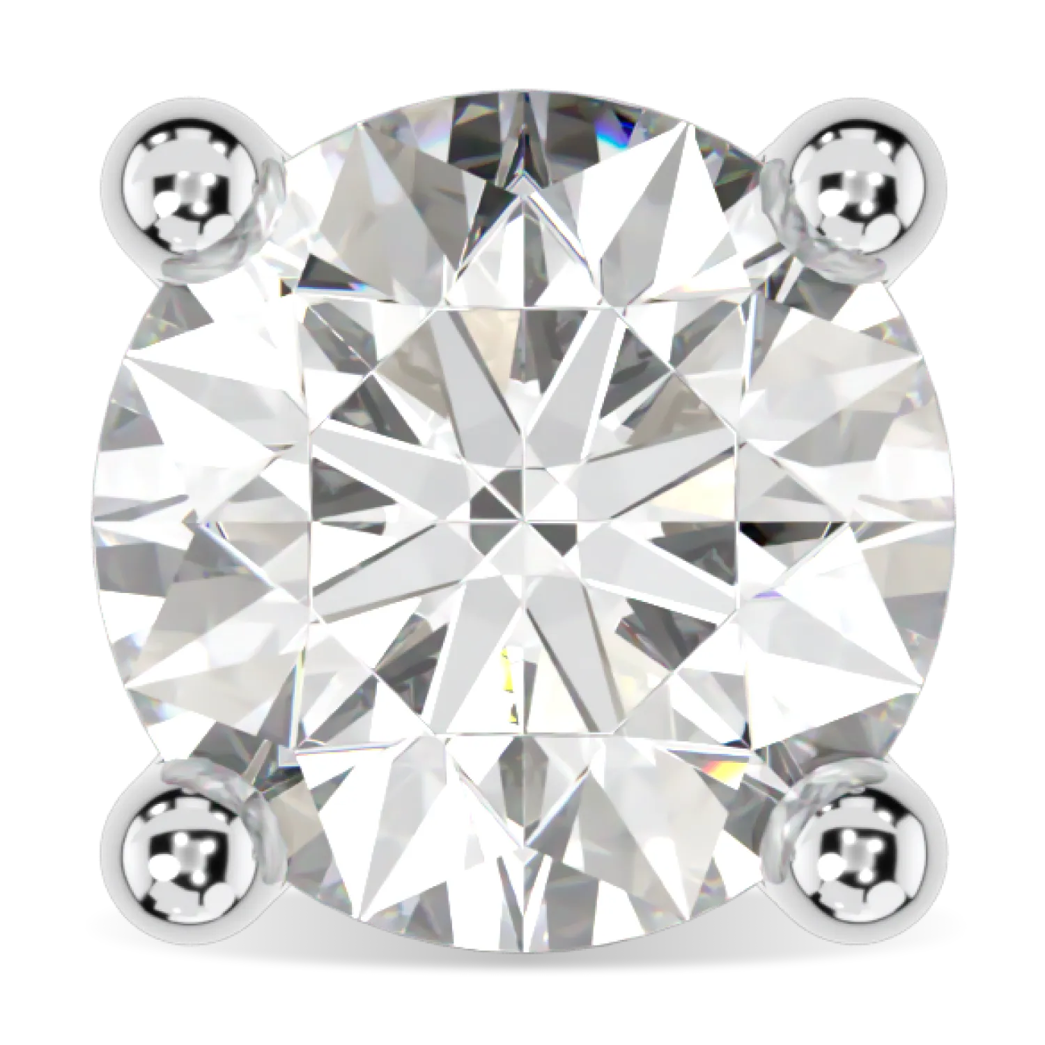 Handcrafted Platinum 0.80cts diamond stud earrings by Blacklock, Classic collection — straight on view