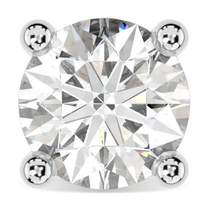 Handcrafted Platinum 0.80cts diamond stud earrings by Blacklock, Classic collection — straight on view