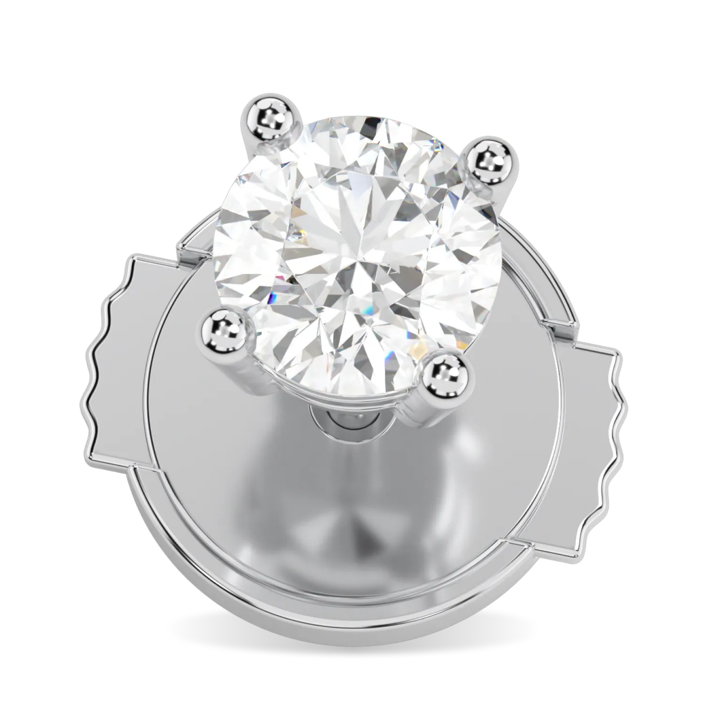 Platinum 0.80cts Diamond Stud Earrings by Blacklock Jewellery, Classic collection — close-up