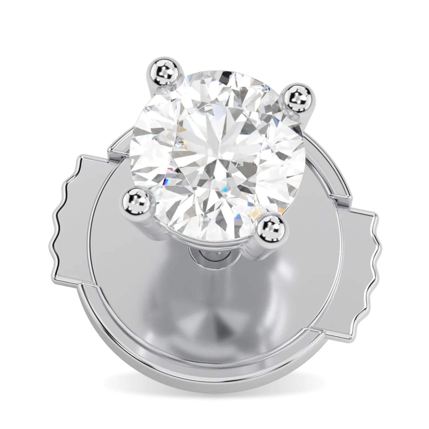 Platinum 0.80cts Diamond Stud Earrings by Blacklock Jewellery, Classic collection — close-up