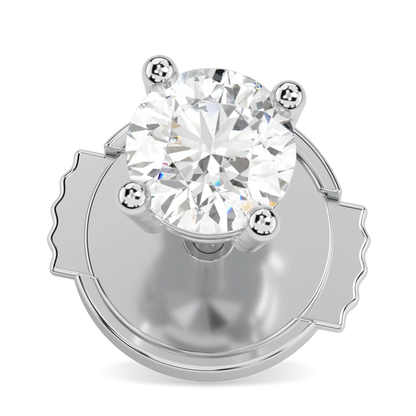 Platinum 0.80cts Diamond Stud Earrings by Blacklock Jewellery, Classic collection — close-up