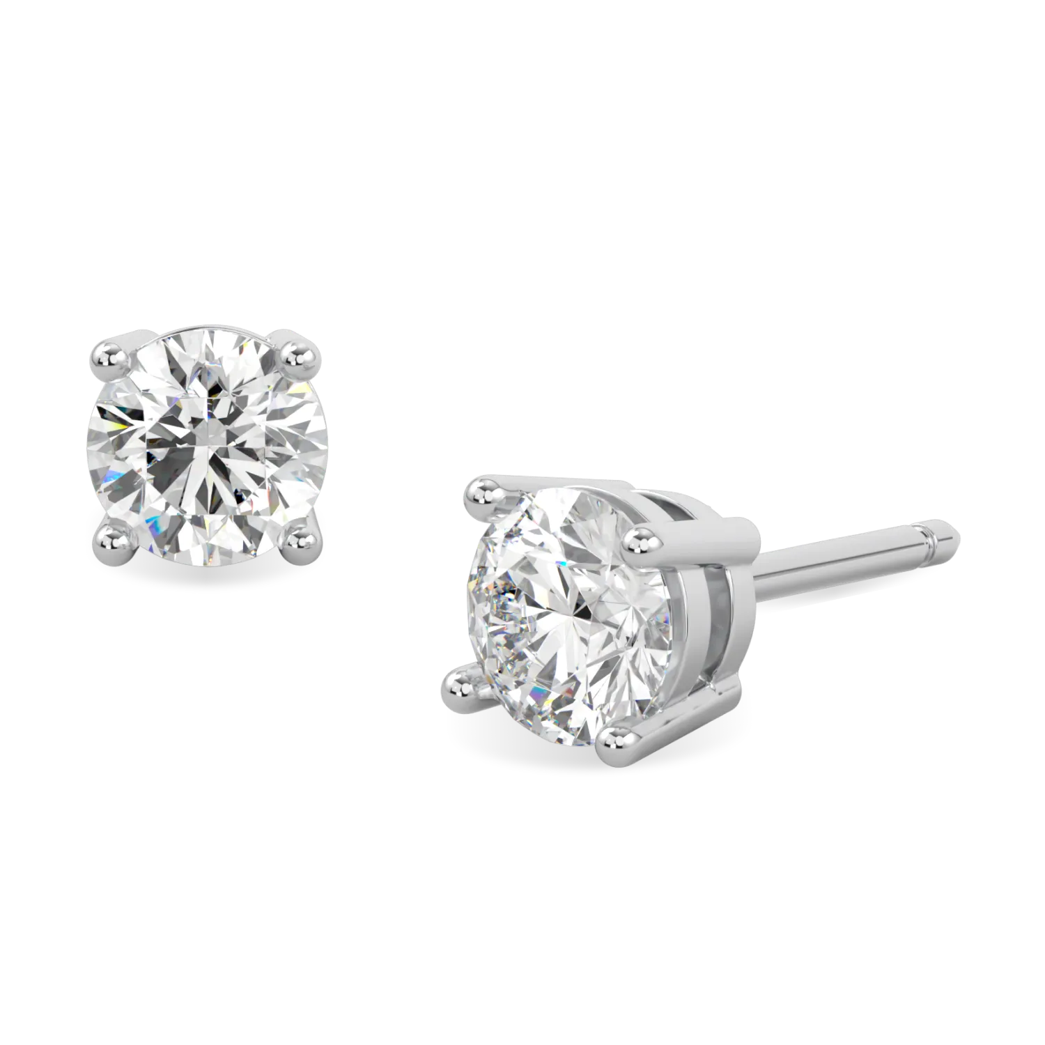 Blacklock Classic collection 1.00cts diamond stud earrings in Platinum — worn view