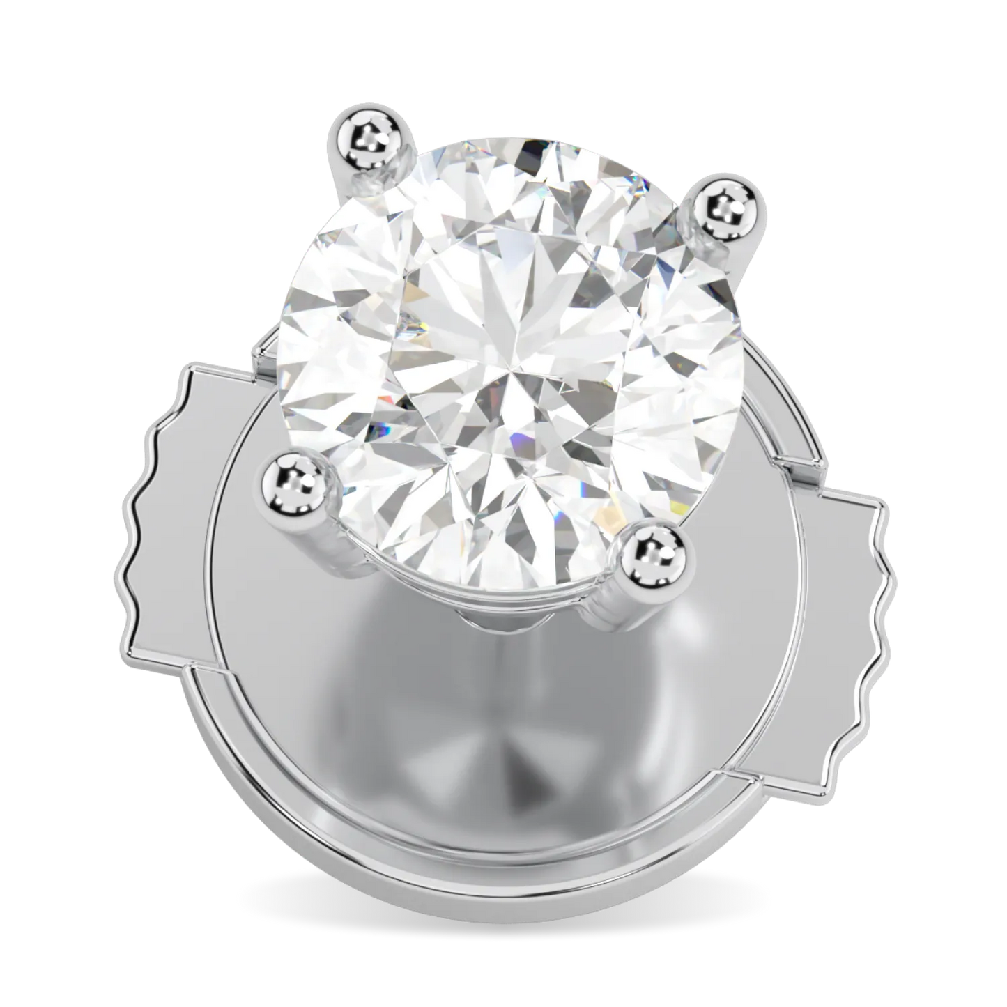 Classic collection 1.00cts diamond stud earrings set in Platinum, Blacklock Jewellery — close up