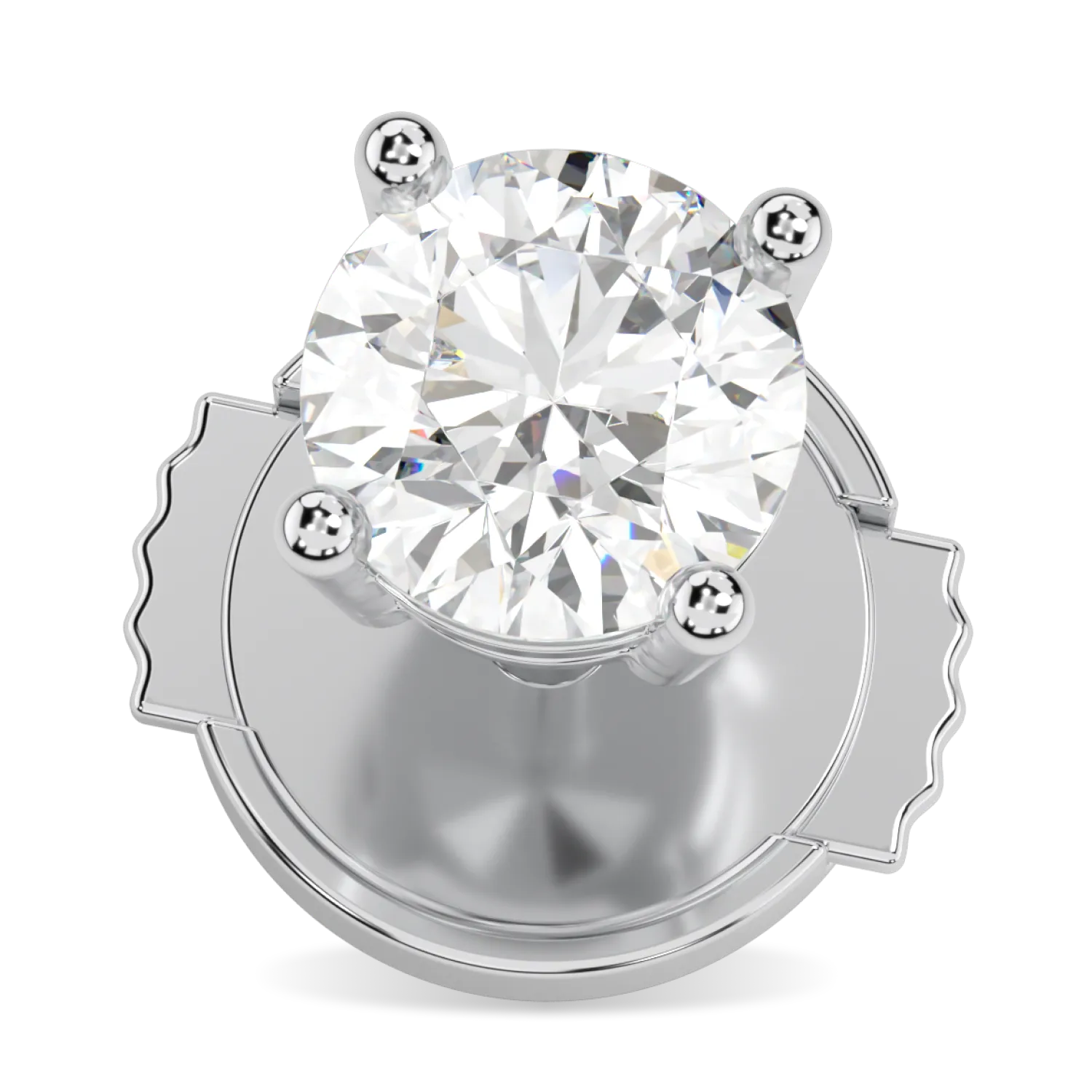 Classic collection 1.00cts diamond stud earrings set in Platinum, Blacklock Jewellery — close up
