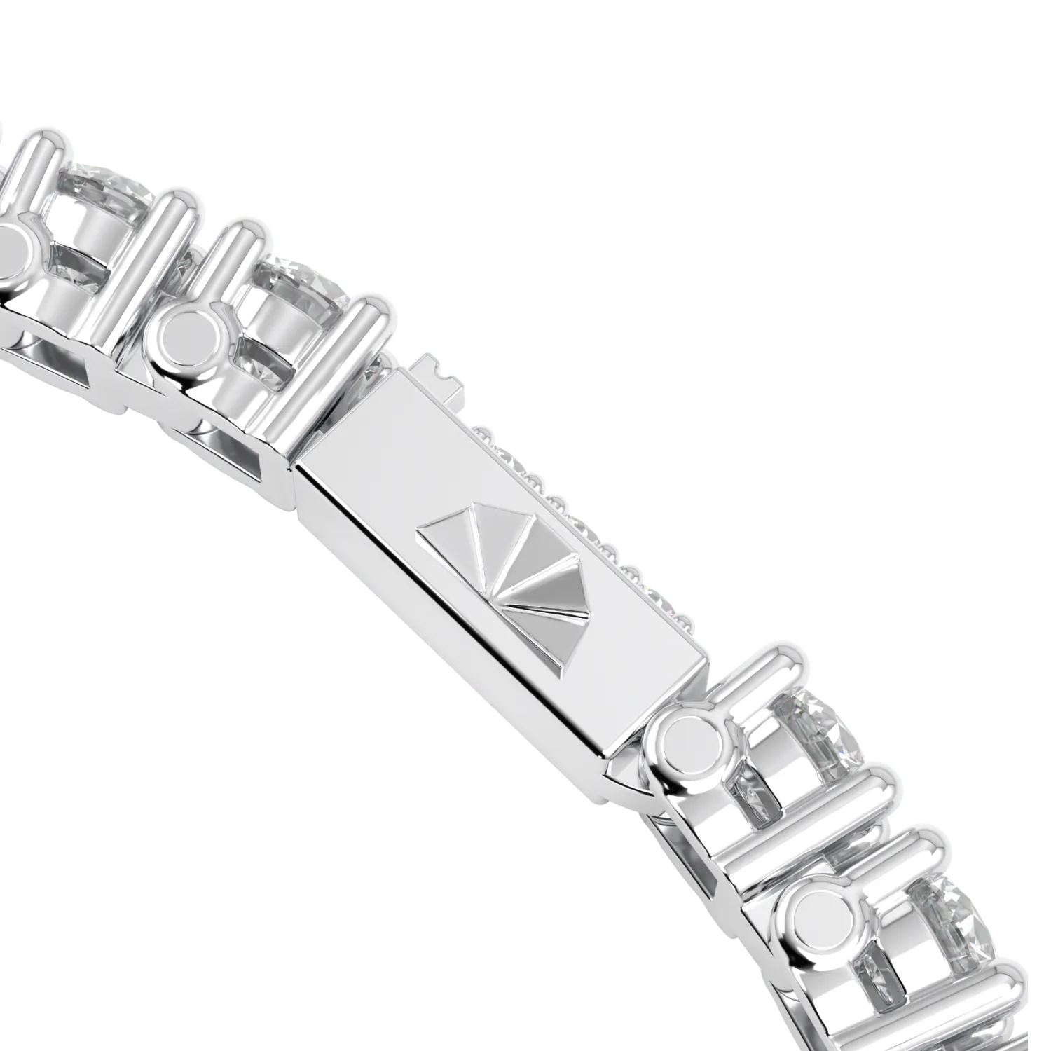 Blacklock Classic bracelet in Platinum with Diamond — catch close up view