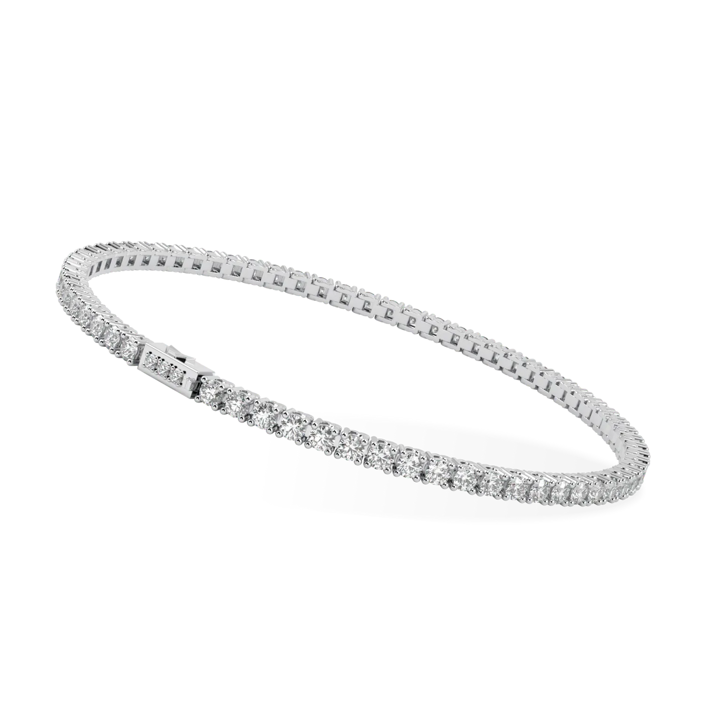 Classic collection 3.30cts tennis bracelet featuring Diamond set in Platinum, Blacklock Jewellery — side view