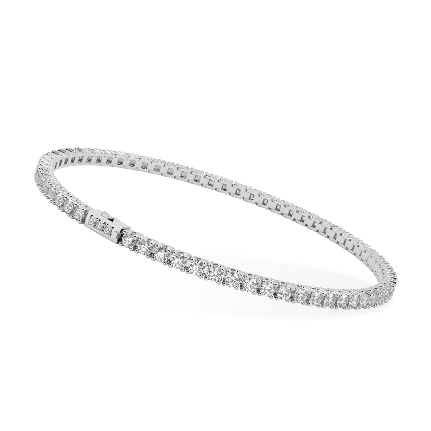 Classic collection 3.30cts tennis bracelet featuring Diamond set in Platinum, Blacklock Jewellery — side view