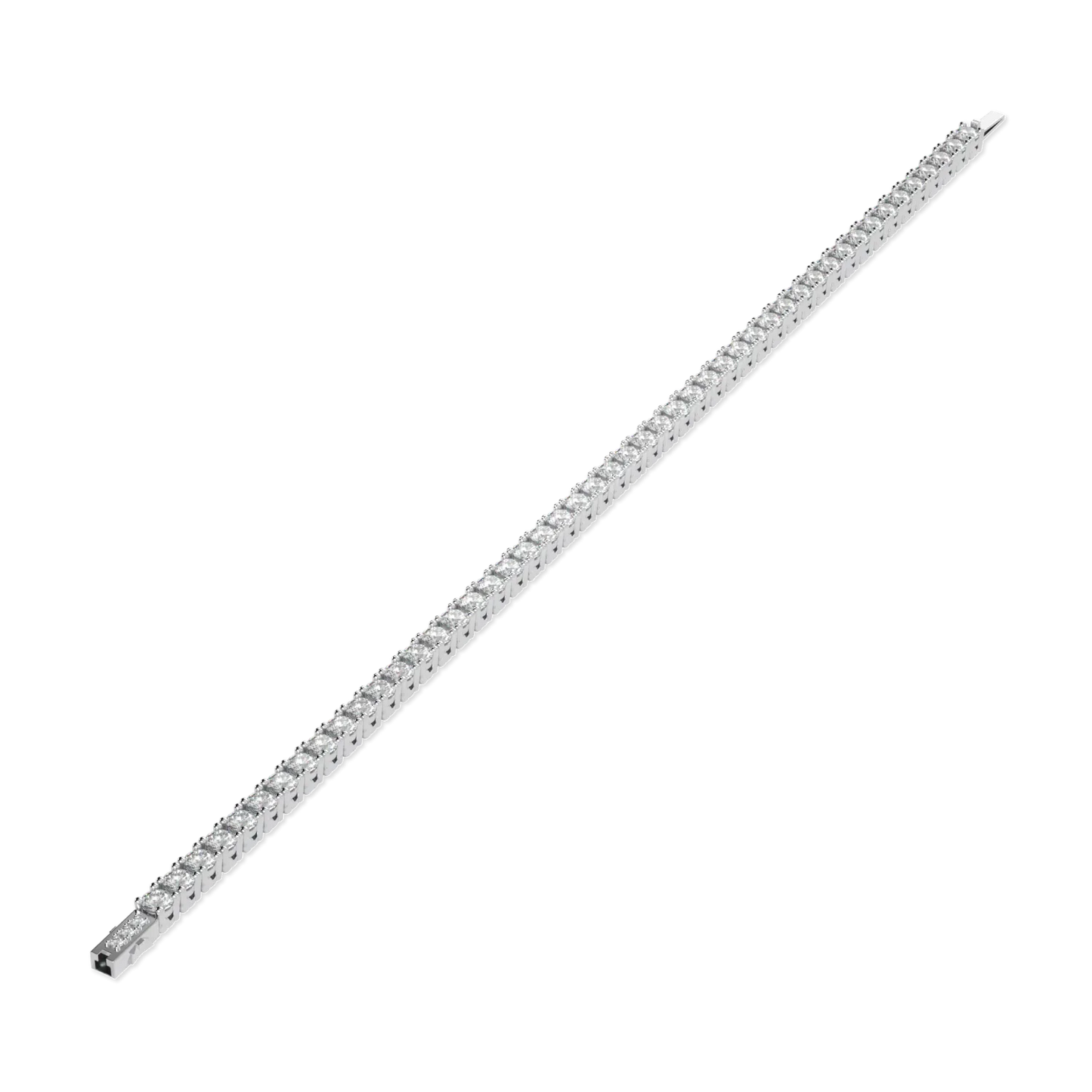Blacklock Platinum Diamond 5.90cts Tennis Bracelet by Blacklock Jewellery, Classic collection — worn flat view