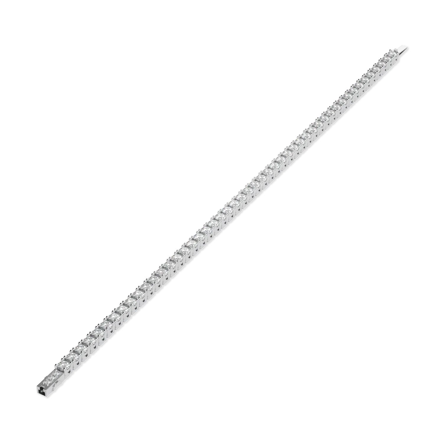 Blacklock Platinum Diamond 5.90cts Tennis Bracelet by Blacklock Jewellery, Classic collection — worn flat view
