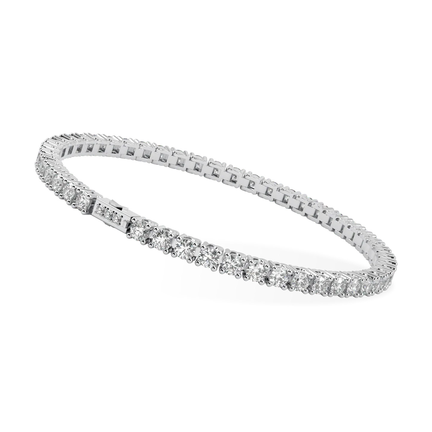 Blacklock Classic 5.90cts tennis bracelet in Platinum with Diamond — worn closed view