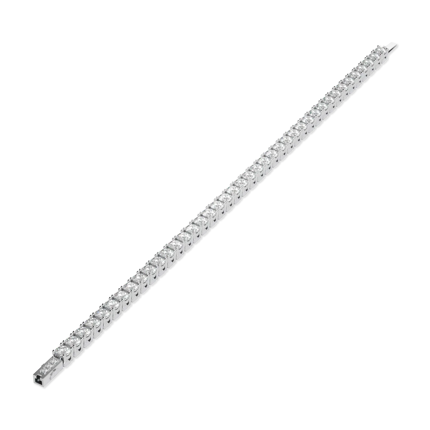 Classic collection 10.25cts tennis bracelet featuring Diamond set in Platinum, Blacklock Jewellery — worn flat view