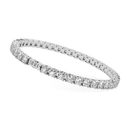 Handcrafted Platinum 10.25cts tennis bracelet with Diamond by Blacklock, Classic collection — worn closed view