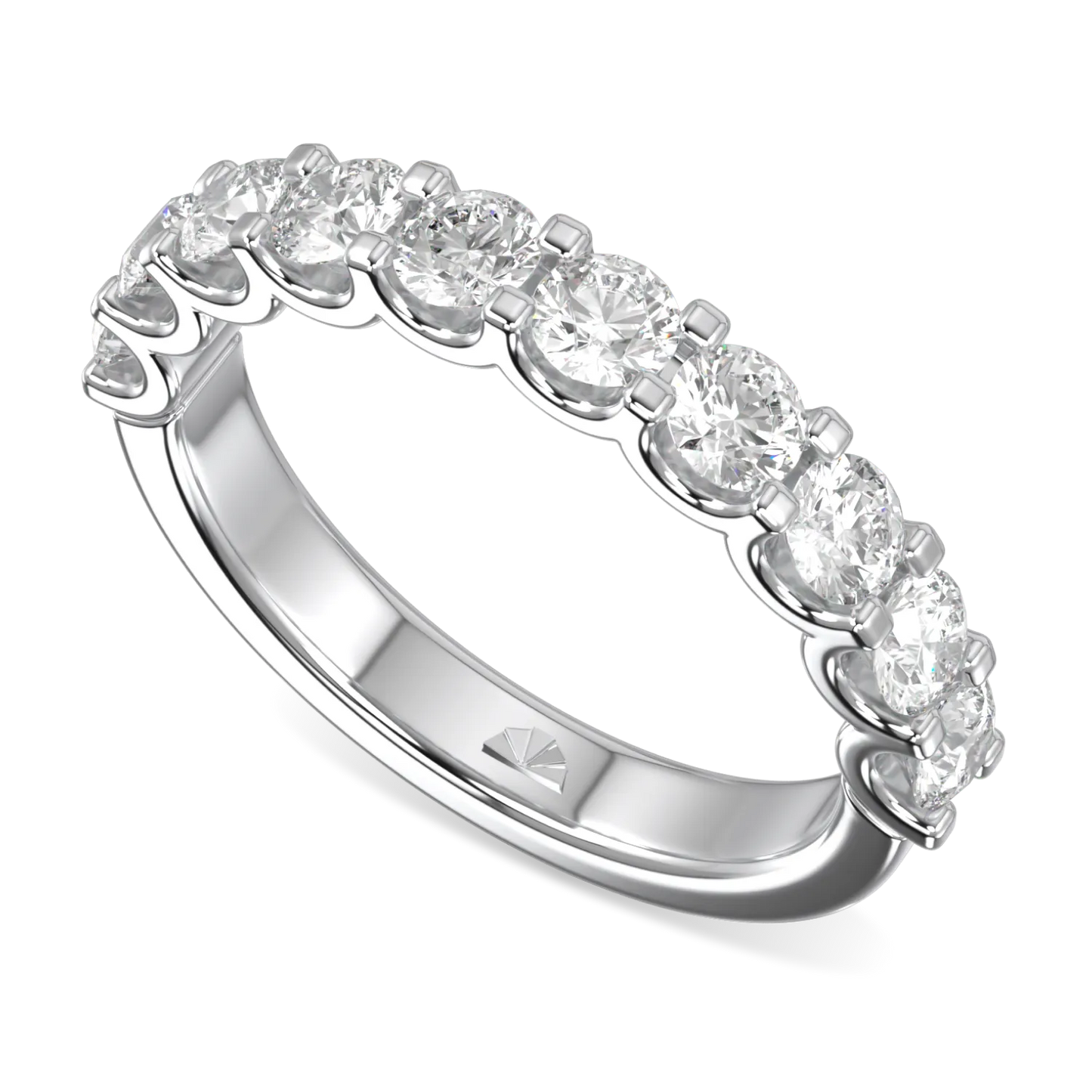 Classic Blacklock Platinum Half Scalloped Edge Eternity Ring 1.00cts by Blacklock Jewellery, Classic collection
