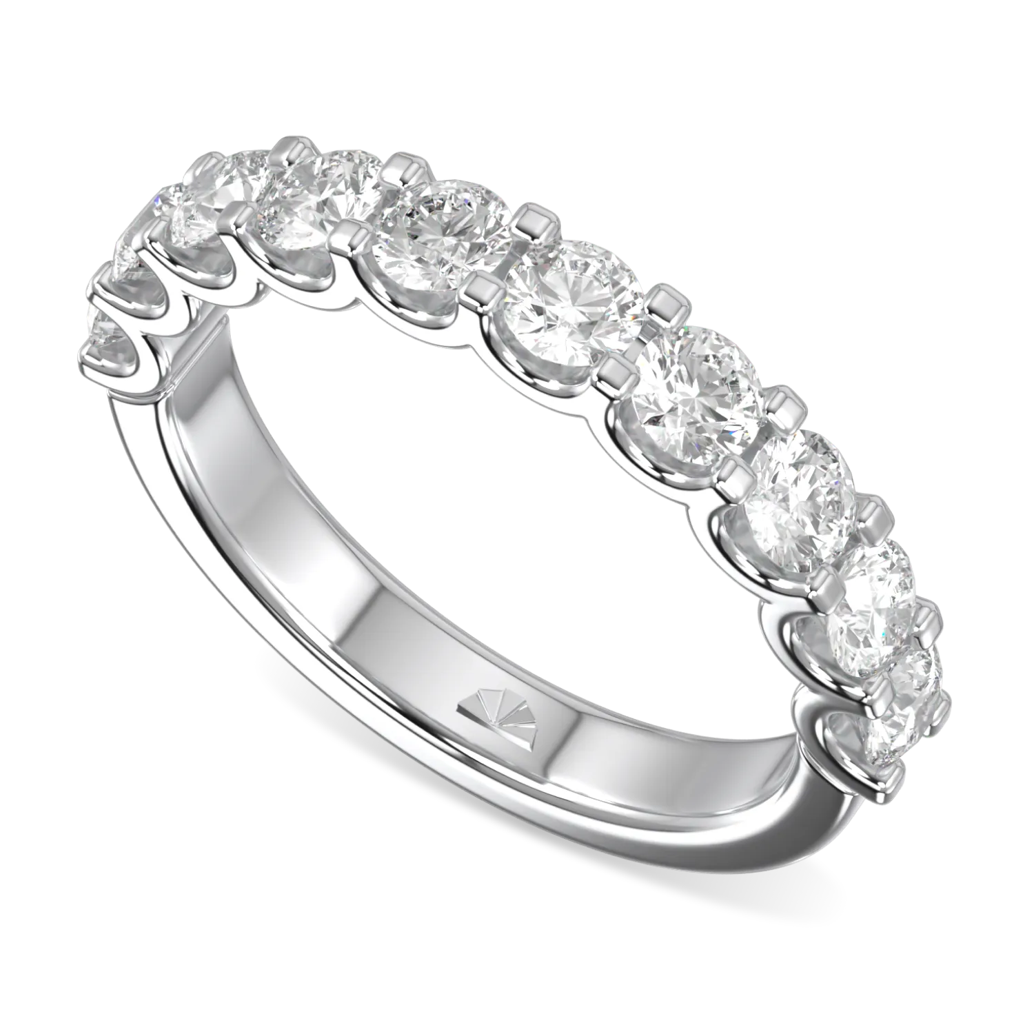 Classic Blacklock Platinum Half Scalloped Edge Eternity Ring 1.00cts by Blacklock Jewellery, Classic collection