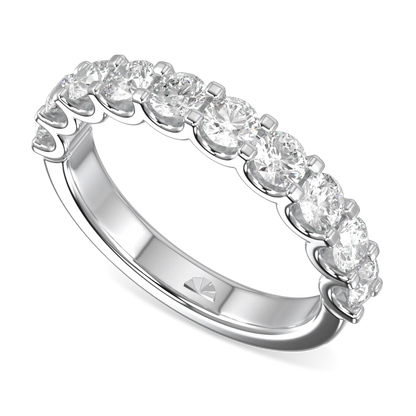 Classic Blacklock Platinum Half Scalloped Edge Eternity Ring 1.00cts by Blacklock Jewellery, Classic collection