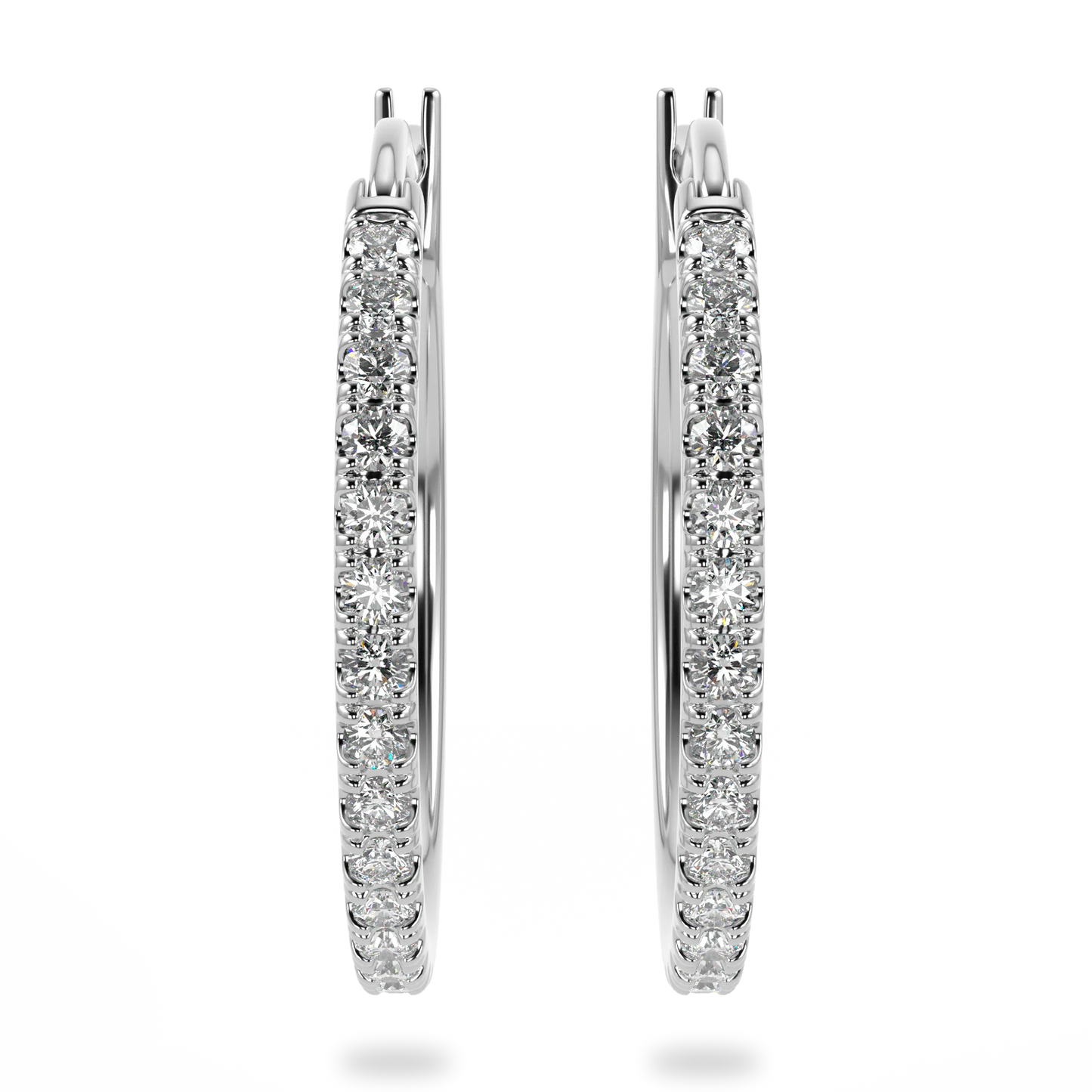 Blacklock Classic hoop earrings in White Gold with Diamond