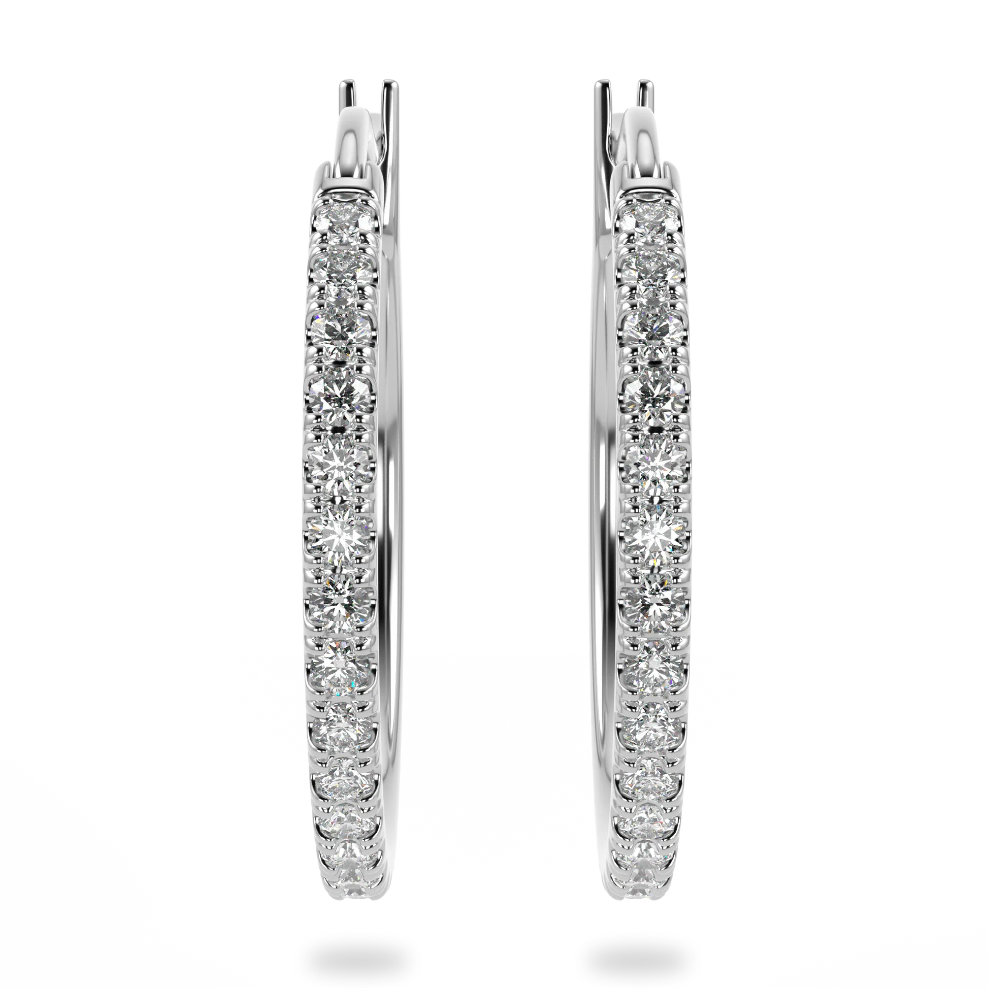 Blacklock Classic hoop earrings in White Gold with Diamond