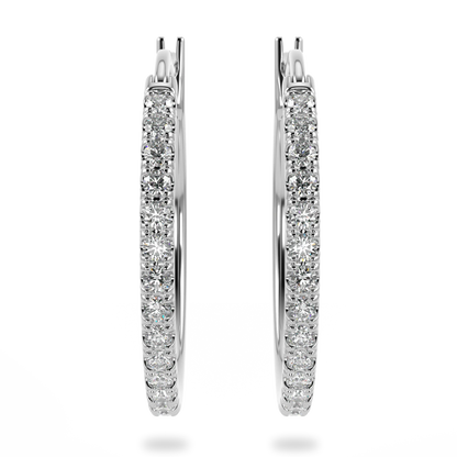 Blacklock Classic hoop earrings in White Gold with Diamond